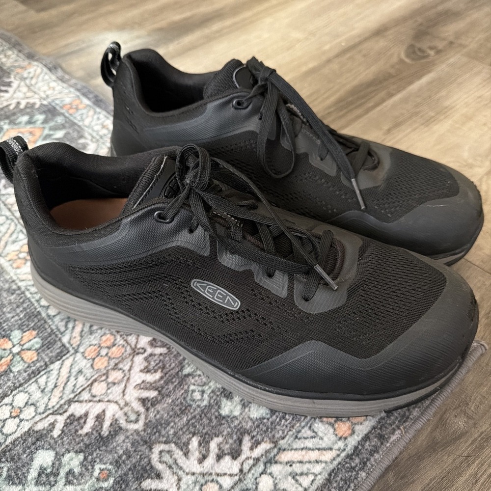 Keen Sparta 2 Utility Mens 13D Work Sneaker Aluminum Toe Black Lace Up Shoes